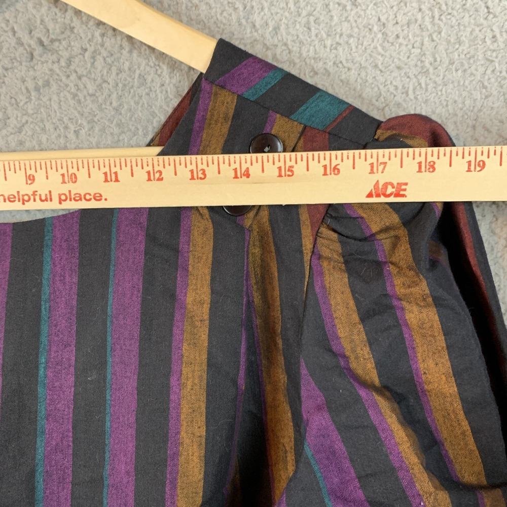 Vintage MCS New York Dress Striped Puff Sleeve 70s Mod - Picture 3 of 15